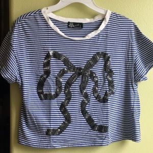 Girls Embellished Stripe Tee